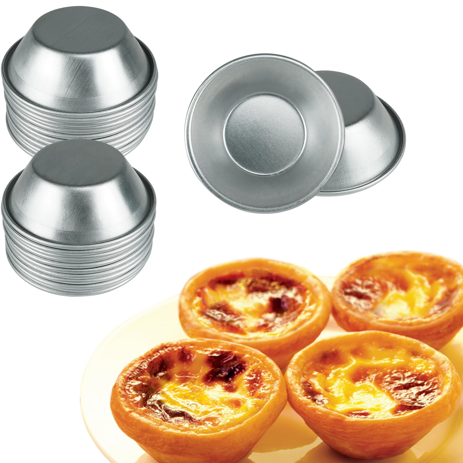 Weilan 25 Pcs Mini Tiny Pie Muffin Cupcake Pans Tin Egg Tart Mold Bakeware -NonStick Puto Cup