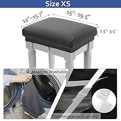 BUYUE Luxury Vanity Bench Stool Cover, (15"- 20") L