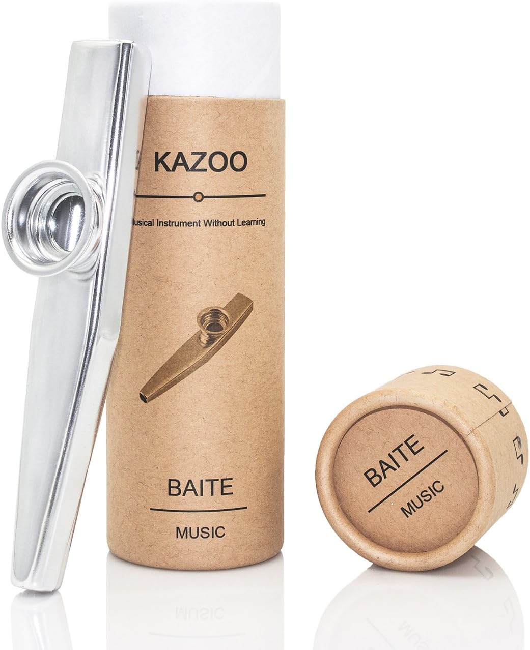 Quality metallic kazoo in a beautiful gift packaging (a good companion for a guitar, ukulele)