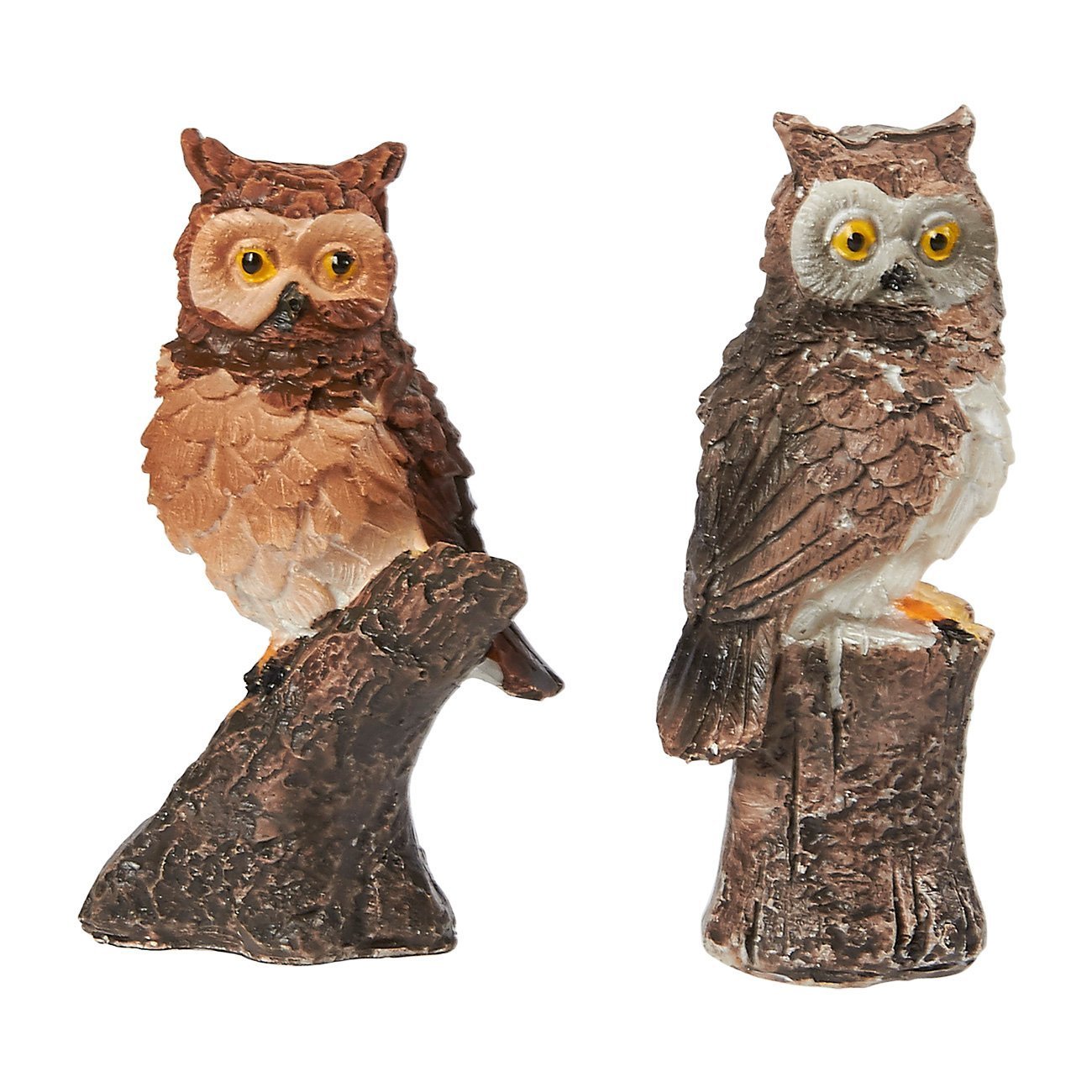 Juvale Owl Figurines Pack of 2 Mini Owl Resin Figurines, Fairy Garden