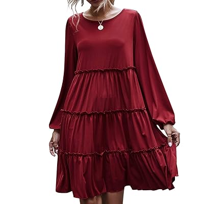 sachin and babi light blue dress WOMEN'S SHORT PUFF SLEEVE LOOSE FIT MINI DRESS – Wholesalefashiontrends.com main image 1