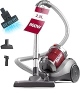 Akitas 800W Bagless Cylinder Vacuum Cleaner with 2 in 1 German Head