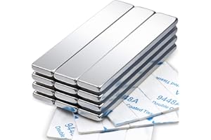MIKEDE Strong Neodymium Bar Magnets with Double-Sided Adhesive, 12 Pack Rare Earth Metal Neodymium Magnet - 60 x 10 x 3 mm