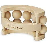 Gaiam Relax Massage Ball Roller - Handheld Wooden Total Body Massager for Back, Neck, Foot, Calf, Leg, Arm | Deep Tissue Massager Relief for Sore Muscles