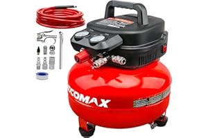 ECOMAX Air Compressor, 6-Gallon Pancake Air Compressor, MAX 175PSI, Compressor for Air Tools with 10 PCS Air Compressor Accessories Kit