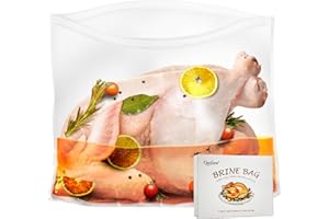 Turkey Brining Bags Set of 2-26"×22" Extra Large Brine Bag Holds up to 35lb- Double Zippers Seal Brine Bags with 2 cotton Strings for Turkey, Chicken, Beef, Pork by Kendane