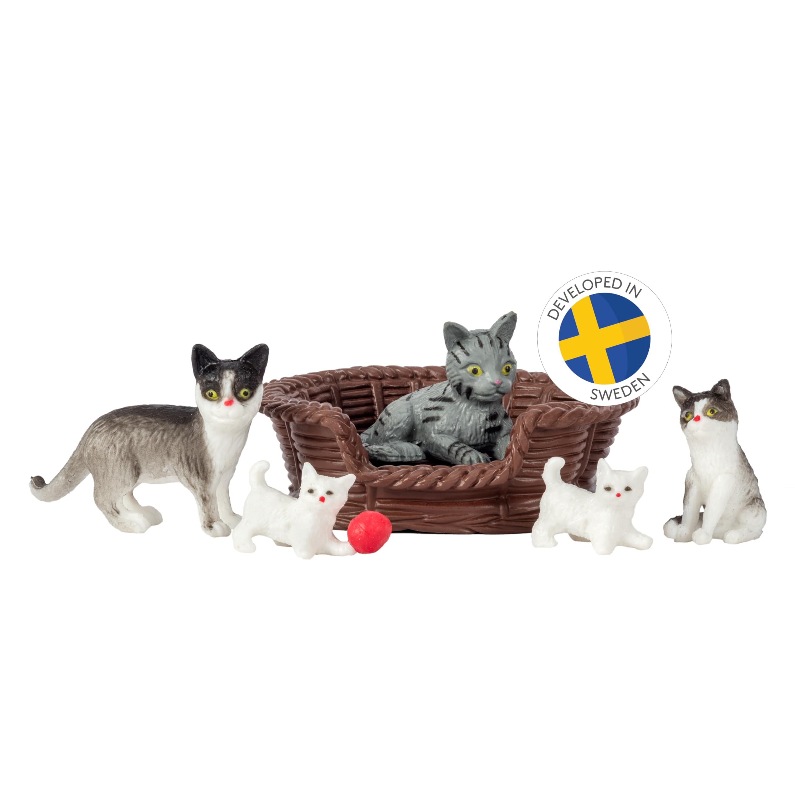 Lundby Dollhouse Accessories – Mini Dollhouse Pets - Plastic Dollhouse Cats – Ages 4+, Scale 1:18