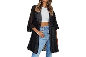 CHICGAL Women's Kimono Cardigans Floral Chiffon Loose Open Front Casual Summer Tops