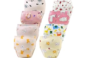 Upairy Training Pants for Boys Girls,Toddler Potty Training Underwear,Leakproof Reusable Kid Confident Panties,Children's Potty Underwear 100% Cotton for 2T-6T(8PCS,S)