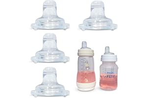 Sippy Spout Nipples for Philips Avent Anti-Colic Baby Bottles and MAM Baby Bottles| 4-Count | Soft Spout | Food Grade Silicone | Variable Flow | Spill-Proof | 6+ Months | by BelBeyo