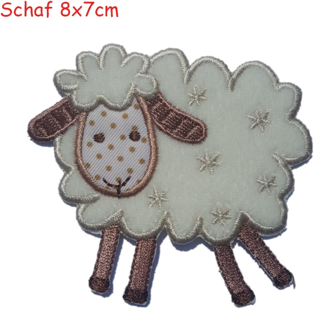 TrickyBoo Sheep 8x7cm iron-on patches Christmas Decorative Novelty Letter Fabric embroidered applique Cheeky Monster Blue Green Iron on Patches Applique Embroidered Cotton