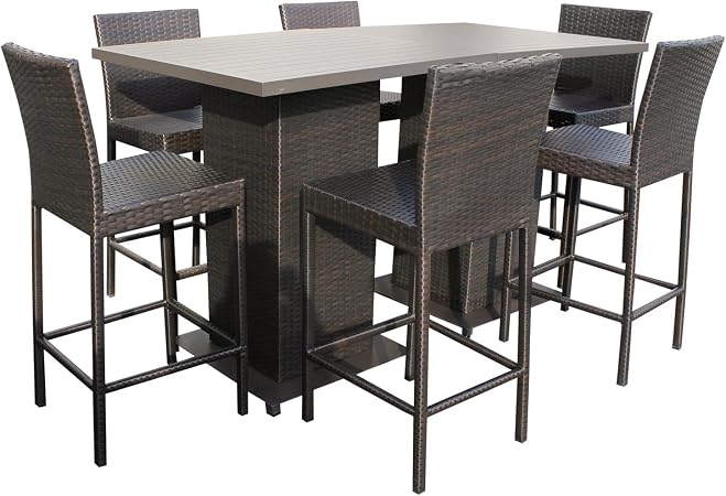 Amazon Com Tk Classics Pub Withback 6 Napa Bar Patio Furniture Espresso Garden Outdoor