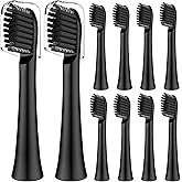 Replacement Toothbrush Heads Compatible with Colgate Hum Connected Smart Battery Electric Toothbrush Head, 10 Pack, Black