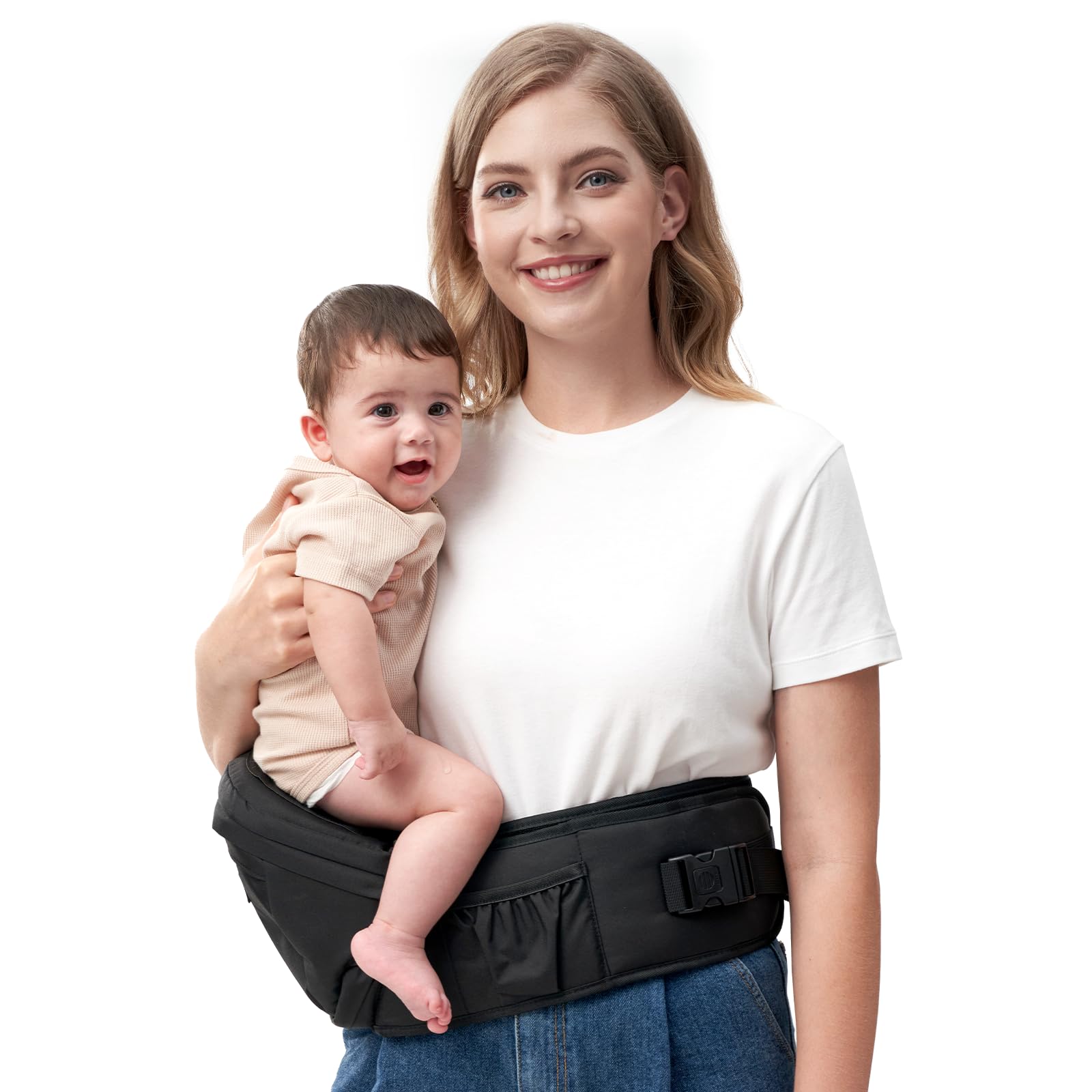 Momcozy Baby Hip Carrier, Black, Medium
