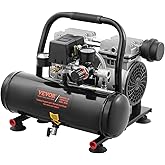 VEVOR Air Compressor, 1 Gallon Steel Tank, 1HP 1.5CFM @ 90PSI Oil Free Air Compressor & Max. 120PSI Pressure, 78dB Ultra Quiet Portable Compressor for Auto Repair, Tire Inflation, Spray Painting, 120V