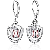 TALYKONG Baseball Earrings for Women Baseball Glove Dangle Leverback Earrings Jewelry Gifts for Women