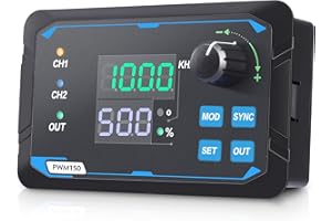 Koolertron Dual-Channel PWM Signal Generator, high-Precision servo Motor Driver, Square Wave Pulse Wave, Adjustable Frequency, Duty Cycle, Phase, etc., with Storage Function