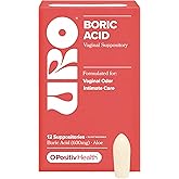 O Positiv URO Boric Acid Vaginal Suppository with Lactic Acid &ndash; 12 Ct | For Vaginal Odor Control with Aloe for Comfort &ndash; Vegan &amp; Free from Parabens, Dyes &amp; Fragrances