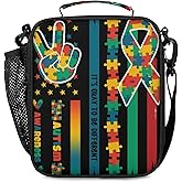 Bardic Lunch Box for Boys Girls - Reusable Insulated Lunch Bags for Kids - Large Capacity Cooler Back to School Lunch Thermal Meal Tote Kit, Autism Awareness