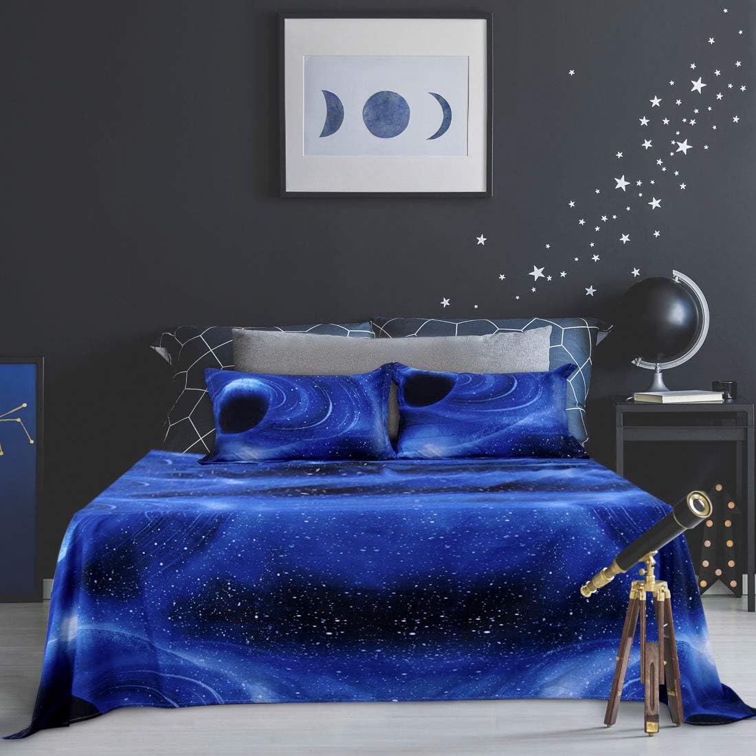 PiccoCasa Galaxy Bed Sheet Set,4 Piece Soft Polyester