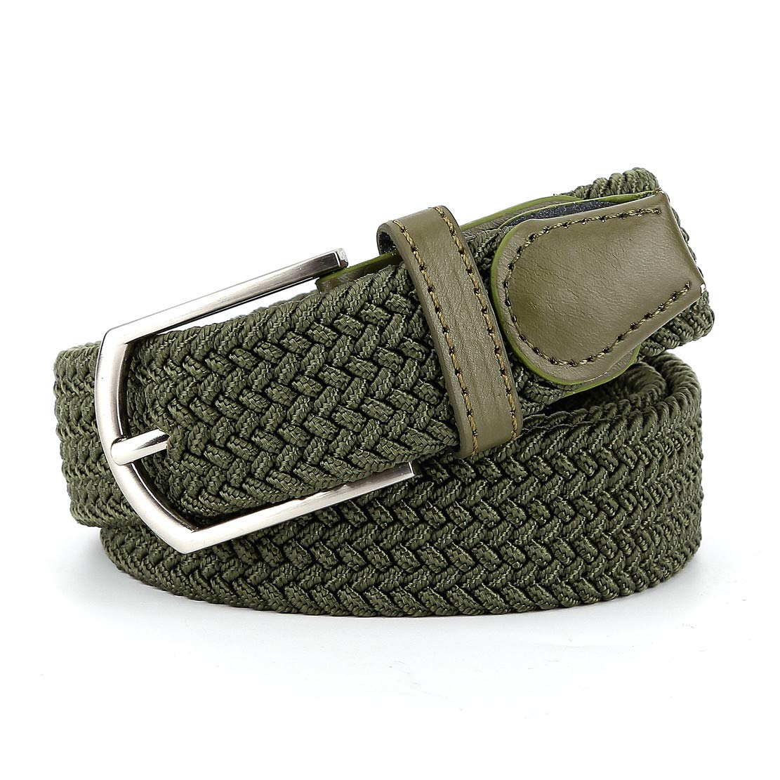 Braided Canvas Woven Elastic Stretch Belts for Men//Women//Junior with Multicolored