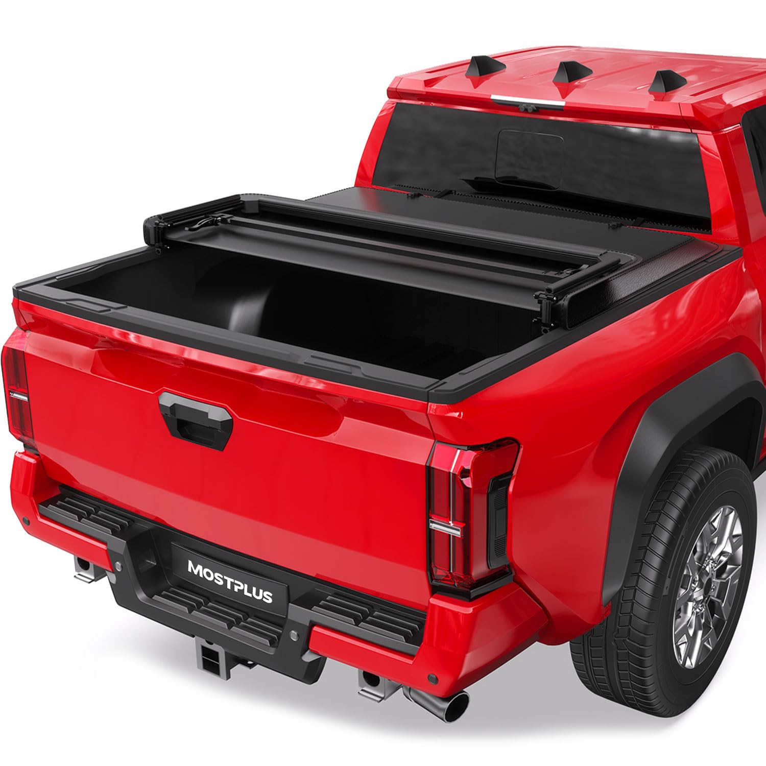 Photo 1 of MOSTPLUS Tri Fold Soft Tonneau Cover Truck Bed Compatible for 2024-2025 Toyota Tacoma (Not for Trail Edition) On Top 5 FT 60.5Inch
