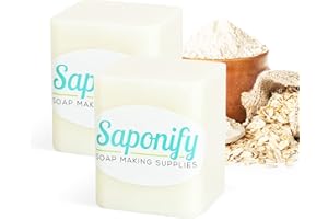 SAPONIFY SOAP MAKING SUPPLIES Saponify - 2Lb Colloidal Oatmeal Melt and Pour Soap Base, Skin-Nourishing, Calming Oatmeal Soap Base, Easy to Use Glycerin Soap Base for DIY Soap Making