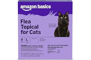 Amazon Basics Topical Flea Treatment for Large Cats (Over 9 Pounds), 4 Count (Previously Solimo)