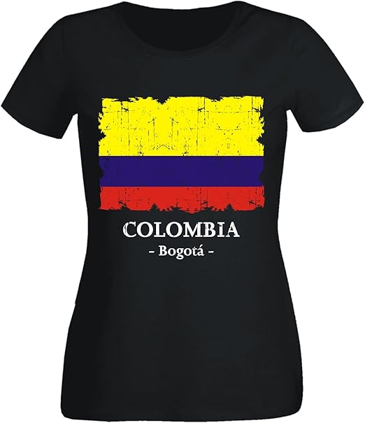 aprom Damen T-Shirt Kolumbien SC 11 - KOL WM World Cup: Amazon.de