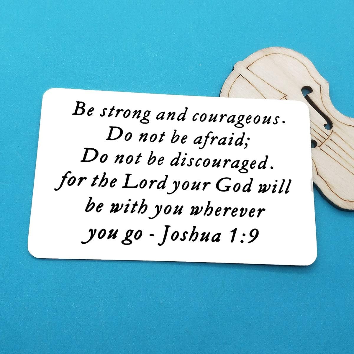 Huwujiu Inspirational Gifts Be Strong and Courageous Do Not Be Afraid Wallet Insert Card Gifts Inspirational Religious Gifts Christian Gifts Encouragement Gifts for Women Men - Image 3