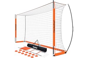 Haokelball Portable Soccer Goal Net for Teens Adults 12x6 FT Soccer Goals for Backyard Quick Setup Soccer Net with Upgraded Goal Posts, Agility Ladder and 12 Soccer Cones