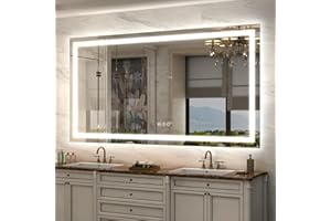 ODDSAN 66x36 LED Lighted Mirror for Bathroom Wall Mounted, Dimmable Vanity Mirror with Lights, Anti-Fog, ETL Listed (Backlit and Front Lighted)