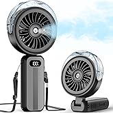 Otlonpe Handheld Misting Fan Portable, Powerful High Speed, Small Personal Rechargeable Cooling Mister Fan Water Spray Mist, 4000mAh Battery Operated for Travel Indoor Outdoor Hand Desk (Black)