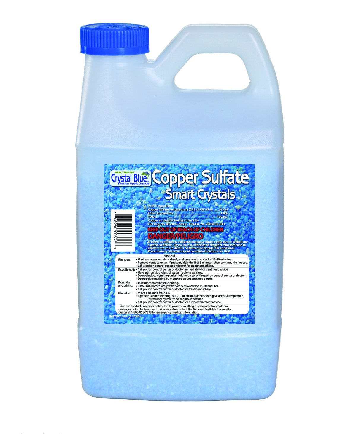 Sanco Crystal Blue Copper Sulfate Algaecide 5 lb Free Shipping