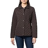Calvin Klein Women's Diamond Quilted Jacket – Lightweight Snap Button Coat With Pockets