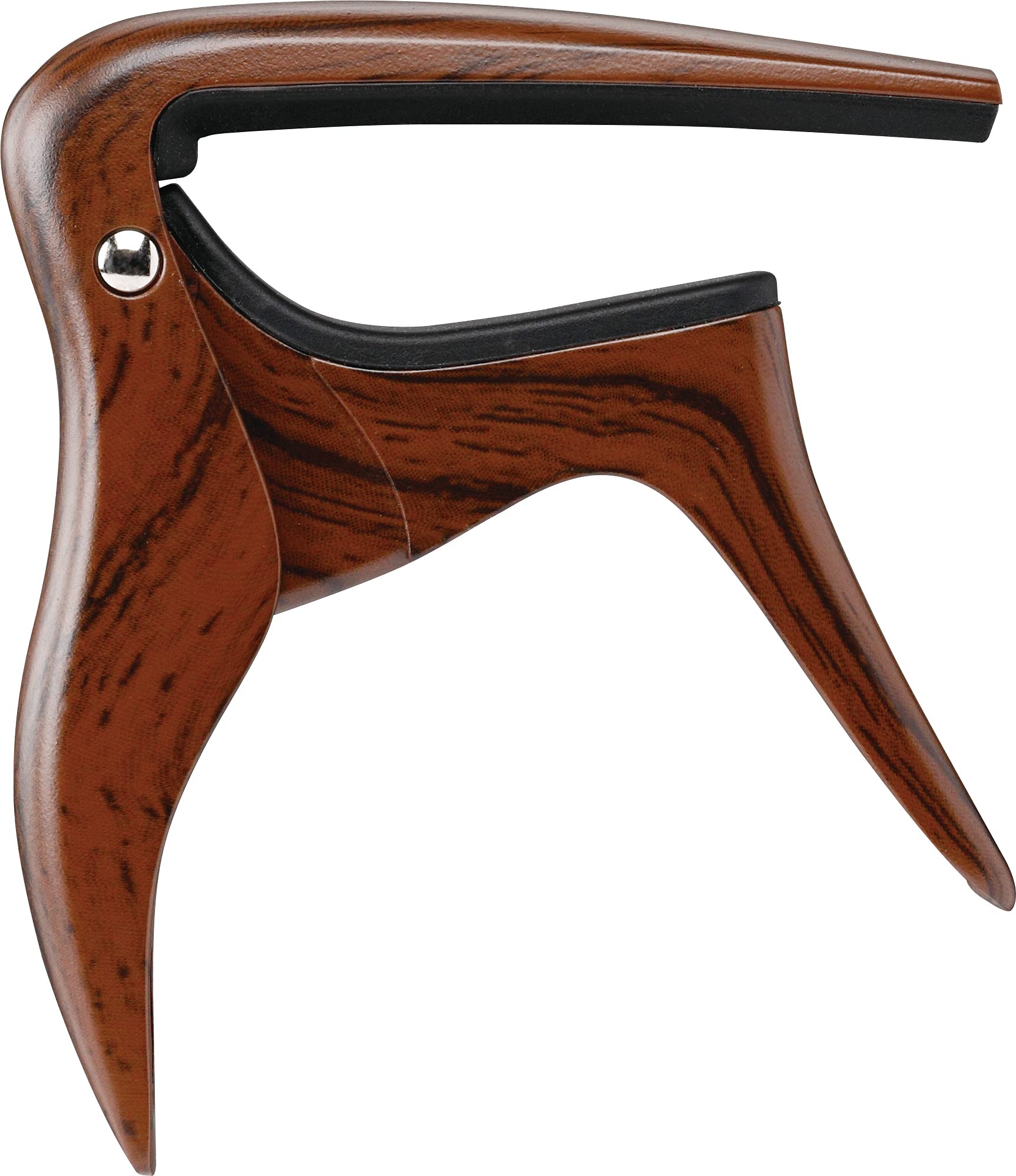 Guitar Capo, For Acoustic guitars and Electric guitars. Single-handed operation, Wood effect.