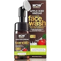 WOW Skin Science Apple Cider Vinegar Foaming Face Wash - No Parabens, Sulphate & Silicones (with built-in brush)