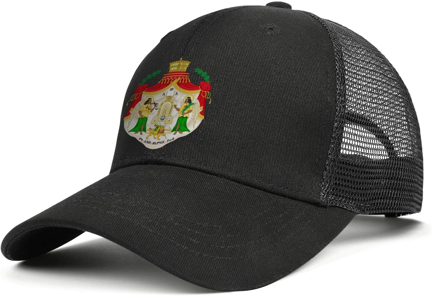 Ethiopia Imperial Coat of Arms Women's Men's Fashion Mesh Baseball Cap Adjustable Snapback Sports Hat Outdoor