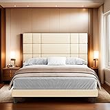 DWVO King Size Platform Bed Frame with Fabric