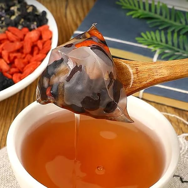 KIDNEY TEA FORMULA GINSENG FIVE TREASURES TEA, GINSENG SIX TREASURE COMBINATION SCENTED RED DATE WOLFBERRY CHINESE KIDNEY CLEANSE MEN’S HEALTH MULBERRY FOR MEN WOMEN (1)