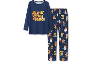 Topgal Boys Girls Pajamas Long Sleeve Sleepwear Trendy Navy Face Tie Dye Checkered 2-Piece PJs Set Comfy Big Kid Size 6-18