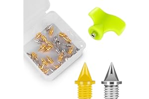 LEJOF 1/4 Inch Carbon Steel Track Spikes, 32 Pieces Lighter Weight Spikes Track Shoes, Each Nail Weighs Only 0.47 Grams, Used for Track and Field Sprinting or Cross Country