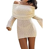BreathSunny Womens Crochet Knit Swimsuit Coverup Mini Dress Summer 2025 Off Shoulder Sheer Mesh Beach Bathing Suit Cover Up