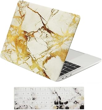 Amazon Com Top Case Macbook Pro 15 Inch Case 19 18 17 16 Release A1707 A1990 2 In 1 Signature Marble Pattern Matte Hard Case Keyboard Cover Compatible Macbook Pro 15 Touch Bar White Gold Computers Accessories