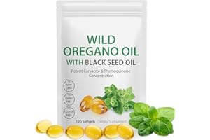 ONZNOZ Oil of Oregano with Black Seed Oil, 6000mg Oregano Oil Capsules Organic, of Oregano Supplement Capsules, Natural Antioxidants, Non-GMO, Gluten Free, 120 Softgels