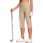 ISEEGZ 15"/ 18" Capri Pants for Women Summer Golf Capris Pant Pull On Stretch with Pockets Work Casual Dressy Slacks