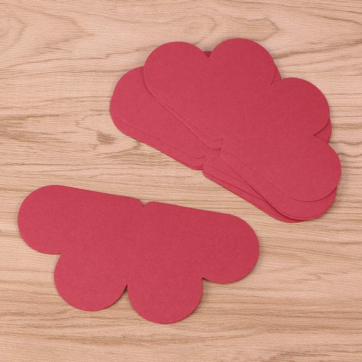 Amazon Amosfun グリーティングカード ハート型 メッセージカード 折り畳み ギフトカード バレンタインデー 結婚式 感謝祭 10枚セット 赤 ポストカード 絵柄付はがき 文房具 オフィス用品