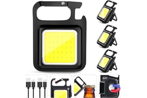 MAKDAK Keychain Flashlights COB MINI Work Light 3200Lumen 4 Modes Small Super Bright Emergency Lights with Folding Bracket Bo