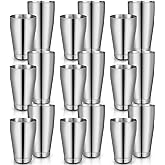 Dandat 16 Pcs Cocktail Shaker Boston Cocktail Shaker Set, Stainless Steel Martini Drink Shakers Bartending, 18 Oz & 28 Oz Bar Professional Shake Mixer Tin Tools for Bartender Cocktails (Silver)