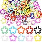 SOFPLATE 100Pcs Hollow Star Charms Acrylic Charms Stars Colorful Opaque Assorted Small Flower Hanging Dangle Pendants Findings Accessories for Jewelry Making Bracelets Necklaces Earrings DIY Crafts